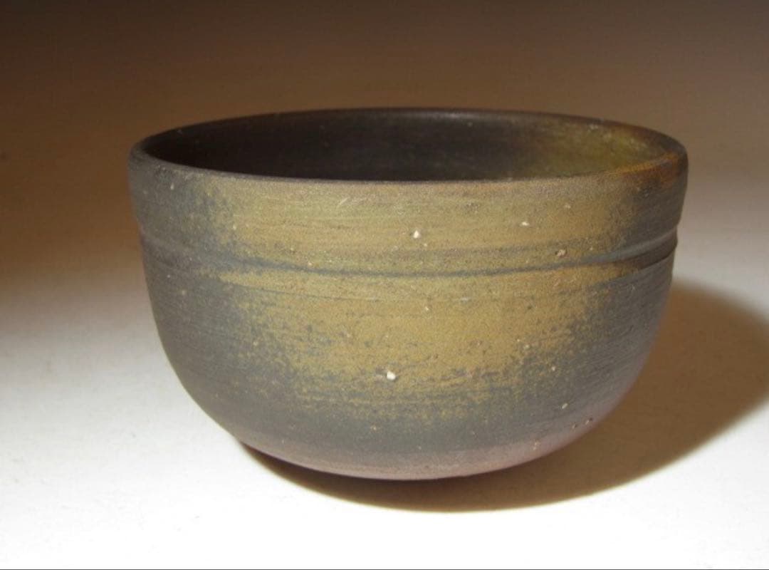 山本陶秀 備前茶碗 銘「寿山」裏千家 十五代 鵬雲斎花押！7122