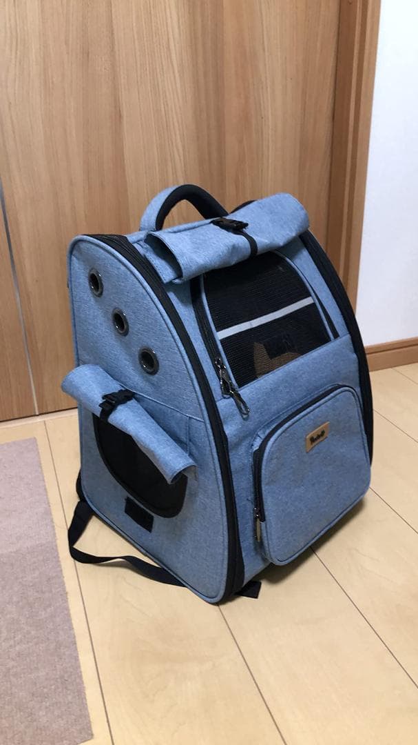 カーテン付き リュック 折り畳み式 愛犬も安心 ペットキャリー
