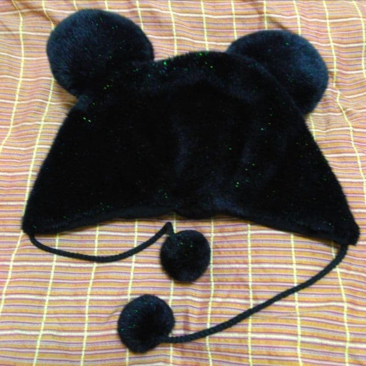 ディズニー　ミッキー　ファンキャップ　白　黒　セット　ペア　ぬいぐるみ　帽子