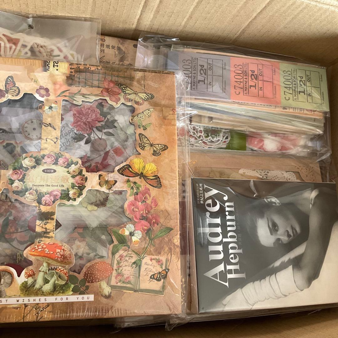 海外文具特大まとめ売り2●新品●コラージュ素材大量★大容量セット