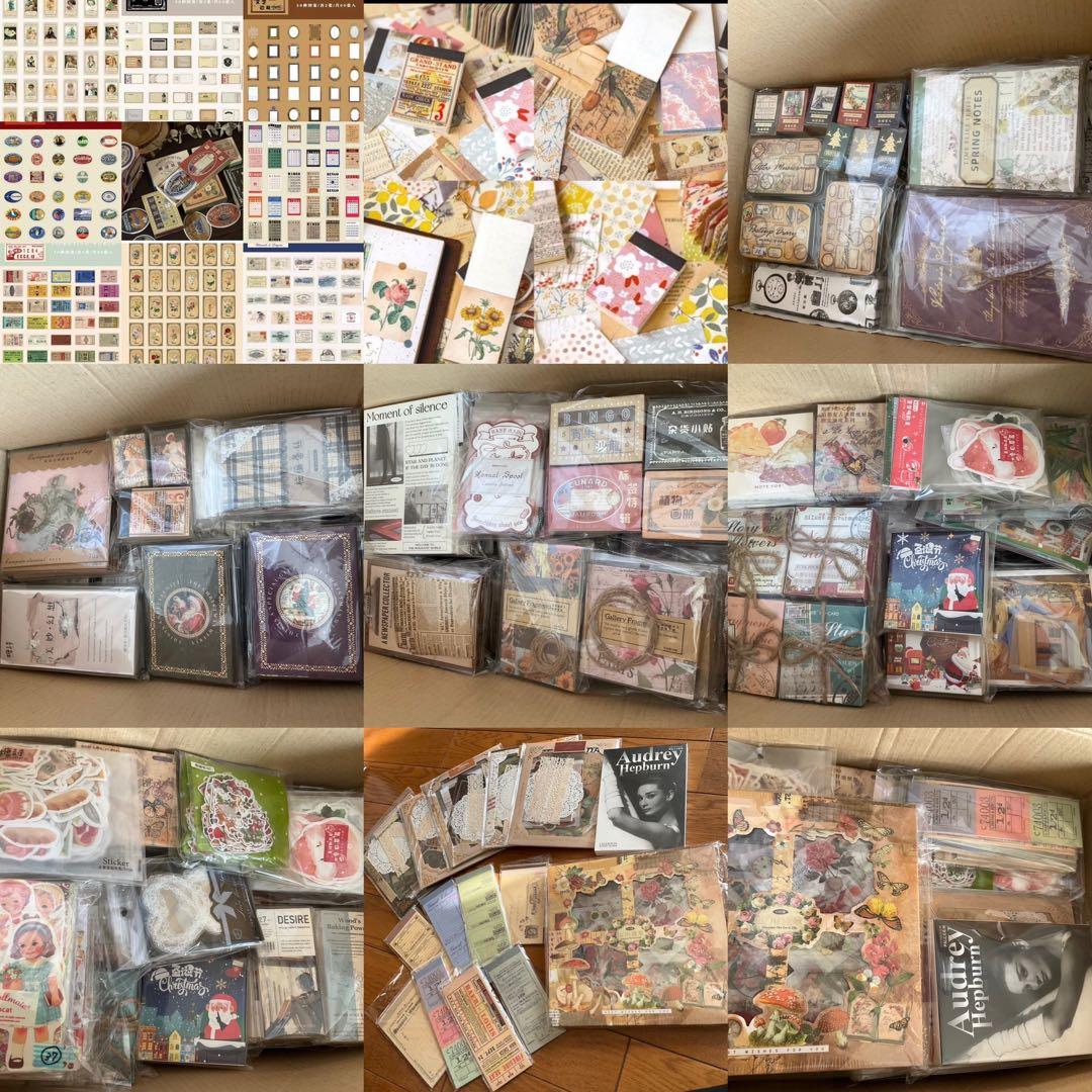 海外文具特大まとめ売り2●新品●コラージュ素材大量★大容量セット