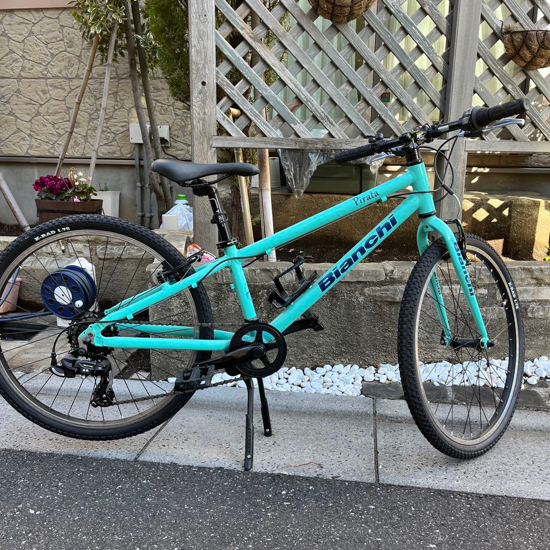 Bianchi Pista チェレステ7段変速 子供用クロスバイク　オマケ付