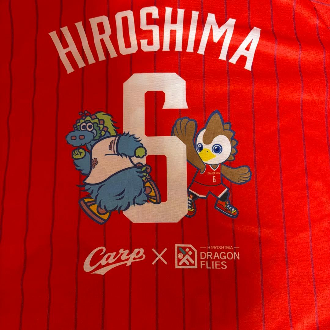 広島ドラゴンフライズ　 カープコラボ　ユニフォーム ベースボールシャツ　L