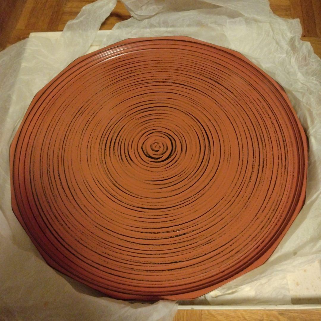 山田平安堂　宮内庁御用達　山中漆器漆器盆 約45sm