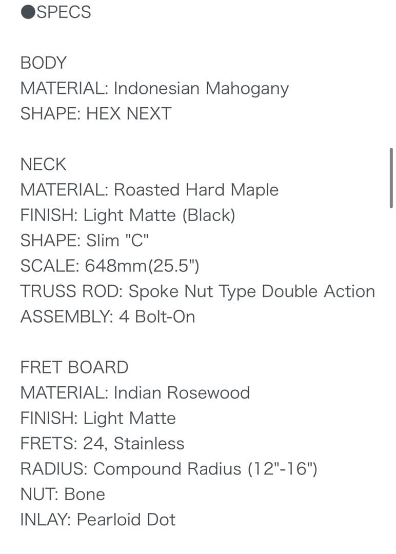 ギター HEX Guitars N400 Black