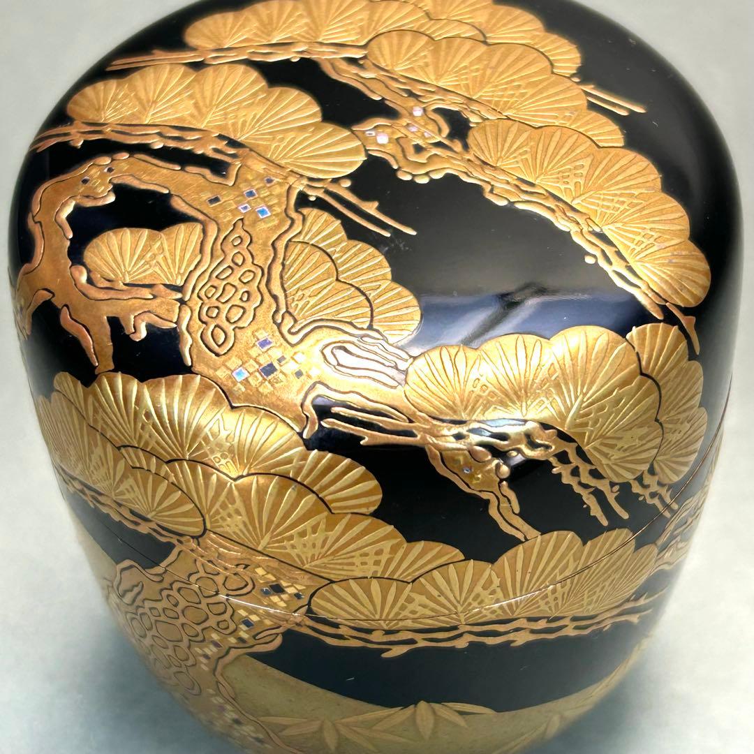 棗　『一瓢斎　而妙斎書付』　大棗　老松蒔絵　花押　お茶道具　茶道　書付箱　工芸品