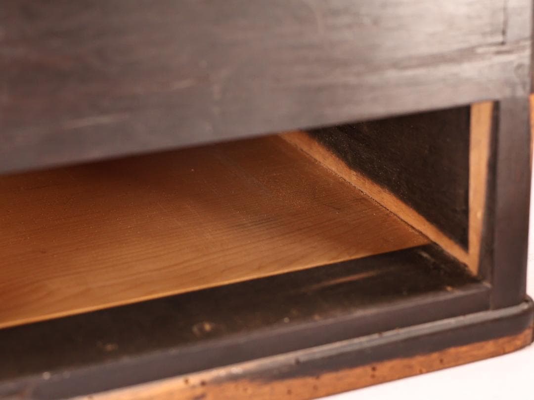 BK263　時代家具　黒柿製　豆火鉢　関東火鉢　手炙り　茶道具