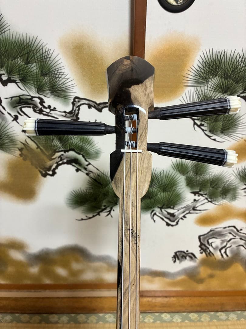 沖縄三線　伊江島クルチ(黒木) ユナー！与那城型　本皮一枚張り