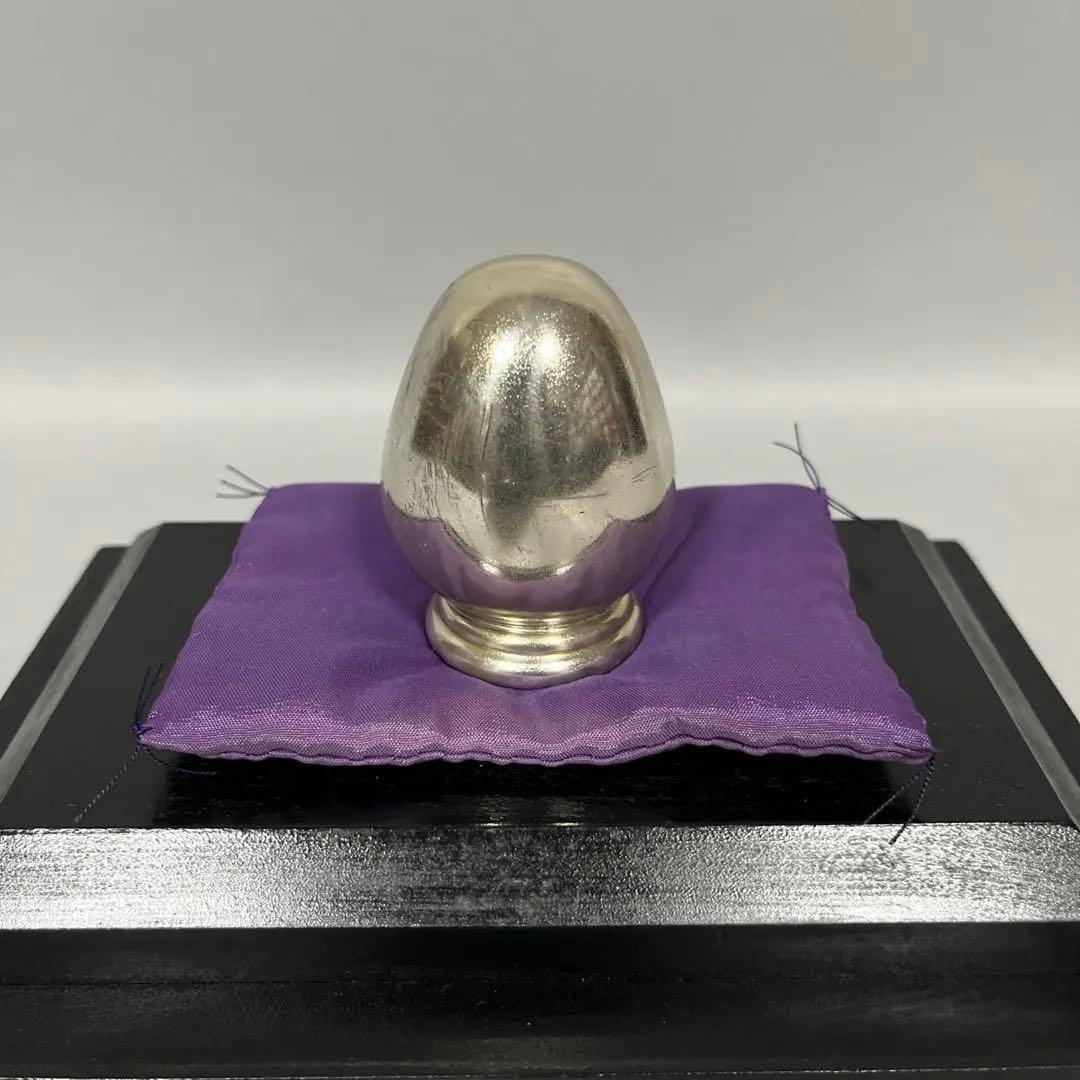 純銀 達磨 刻印あり ガラスケース付 だるま 縁起物 開運 置物