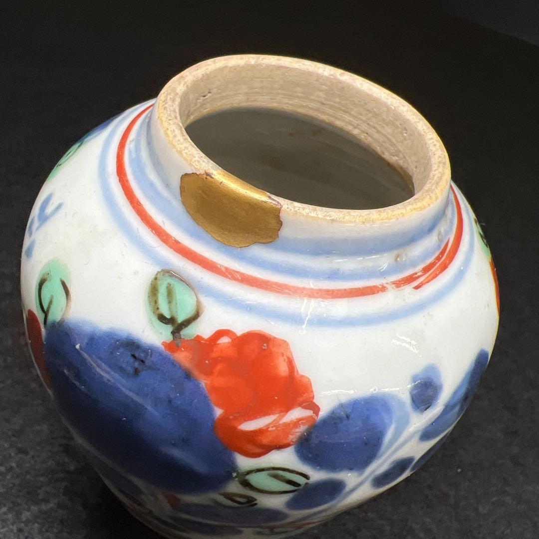 中国明時代　南京赤絵茶壷　極上蓋付　高さ9.3㎝　東Y7-1203☆2Fトヒオコ