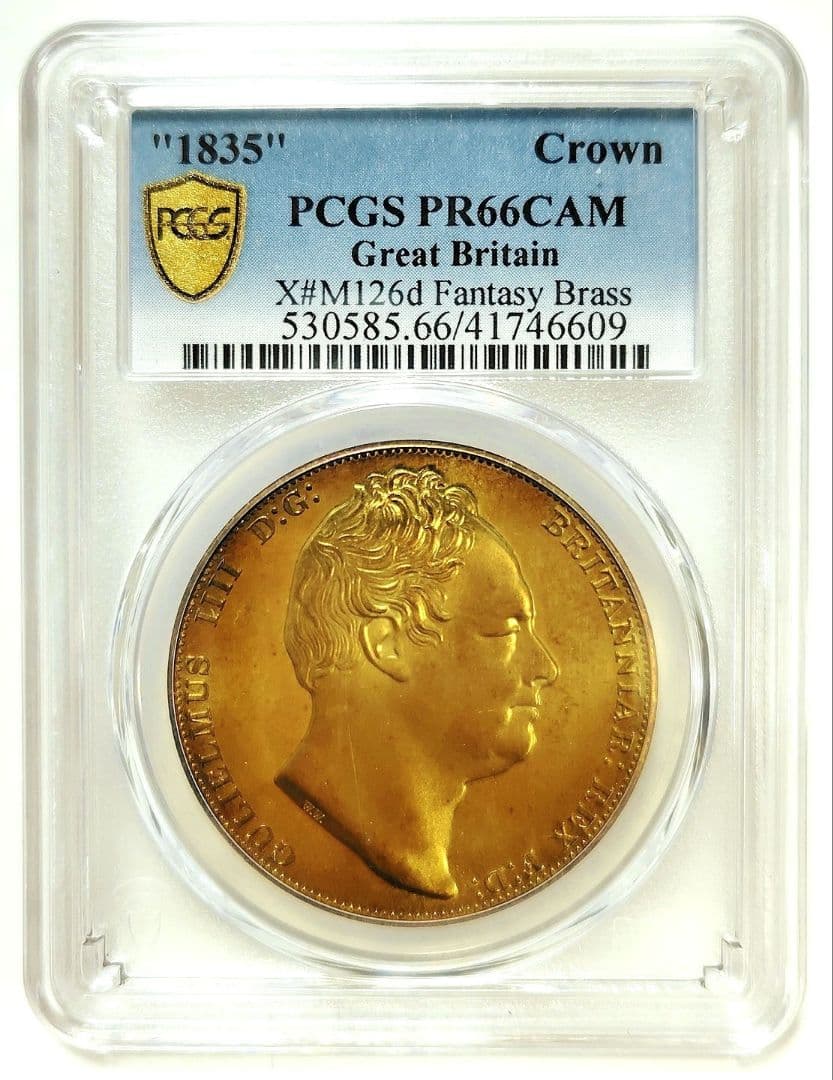 希少 1835 イギリス スリーグレイセス 黄銅貨 PCGS PR66CAM
