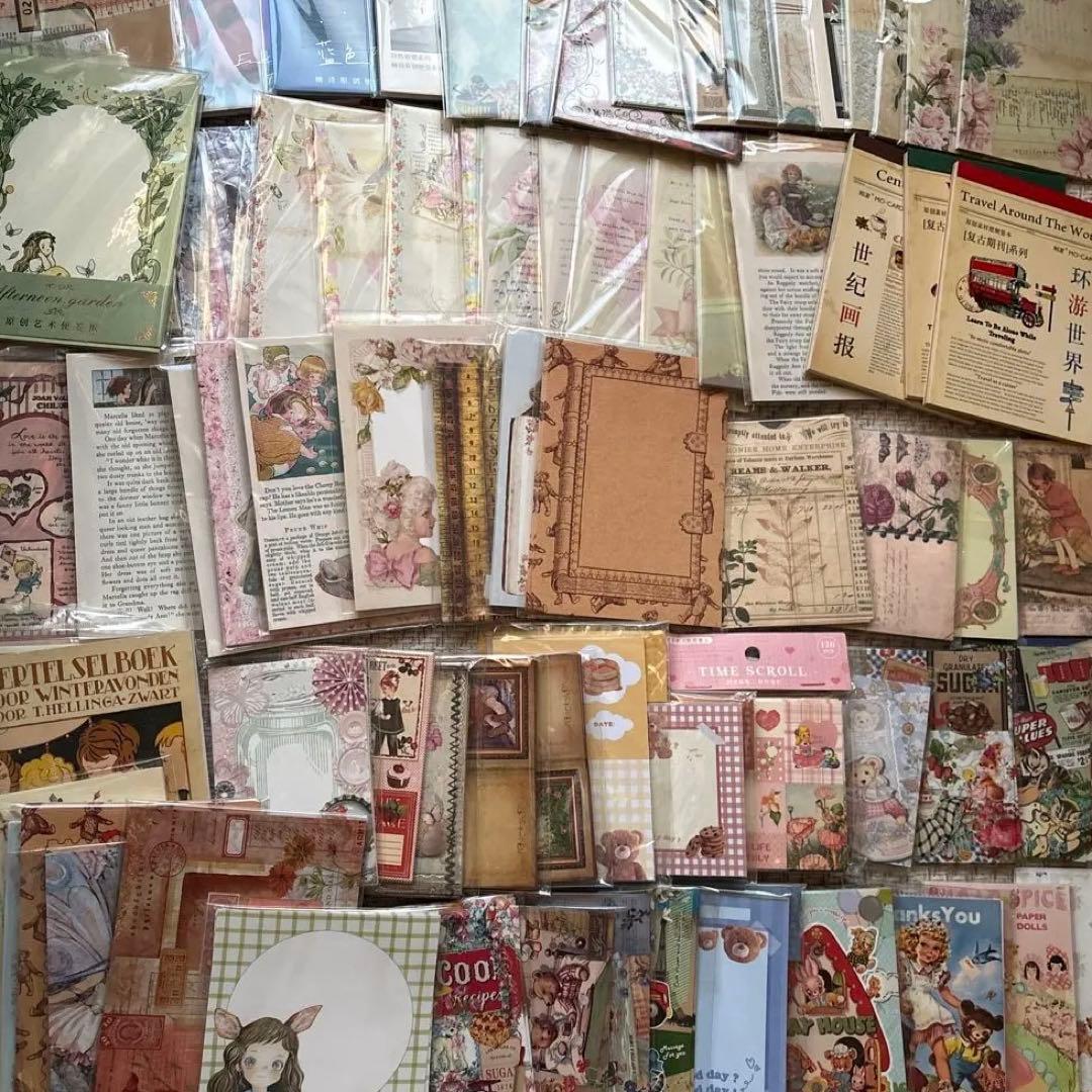 60サイズ コラージュ素材 メモ帳 まとめ売り 紙モノ 大量 おすそ分けファイル