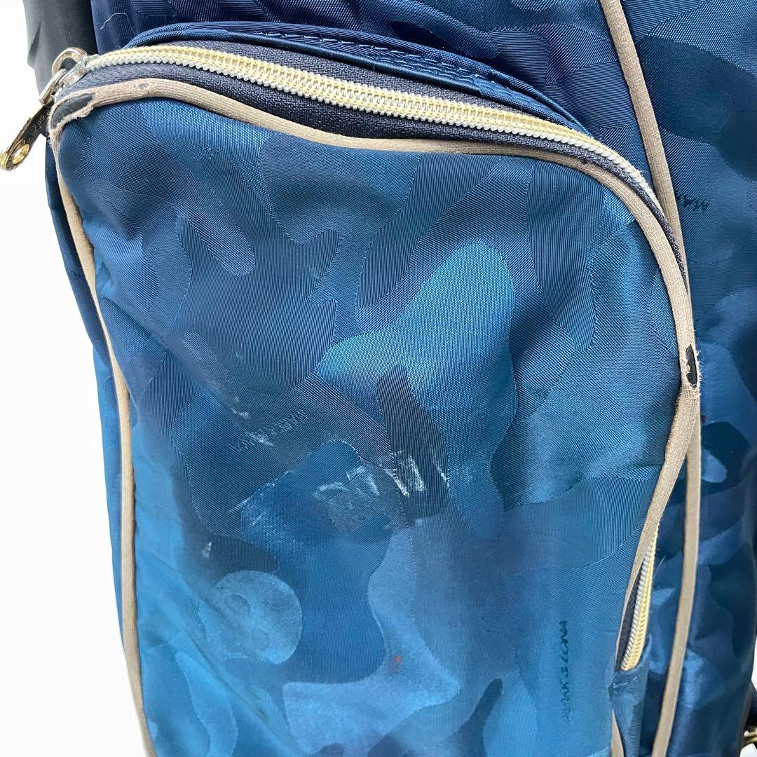 MARK&LONA キャディバッグ スタンド式 ゴールドプレート 9.0型 紺