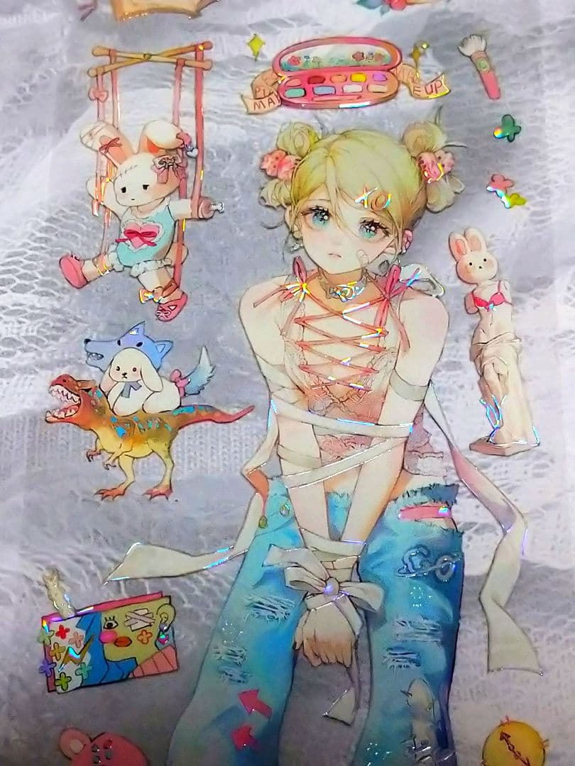 ☆のこり１☆J709＃重生之梦(贝壳光)一木一横切り売り海外人物マステ女の子