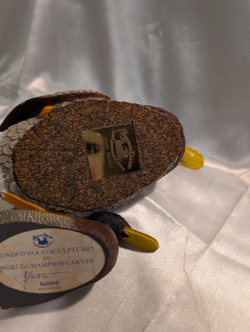 デコイ　木製アヒルの置物 2点セット