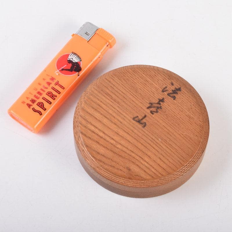 茶道具　欅製　ろくろ目　香合　在銘　共箱　V　8721