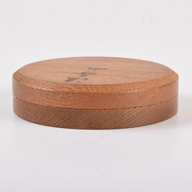 茶道具　欅製　ろくろ目　香合　在銘　共箱　V　8721