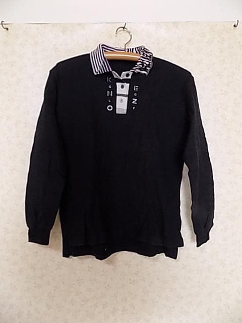 65975　ケンゾーゴルフ　長袖ポロシャツ　黒