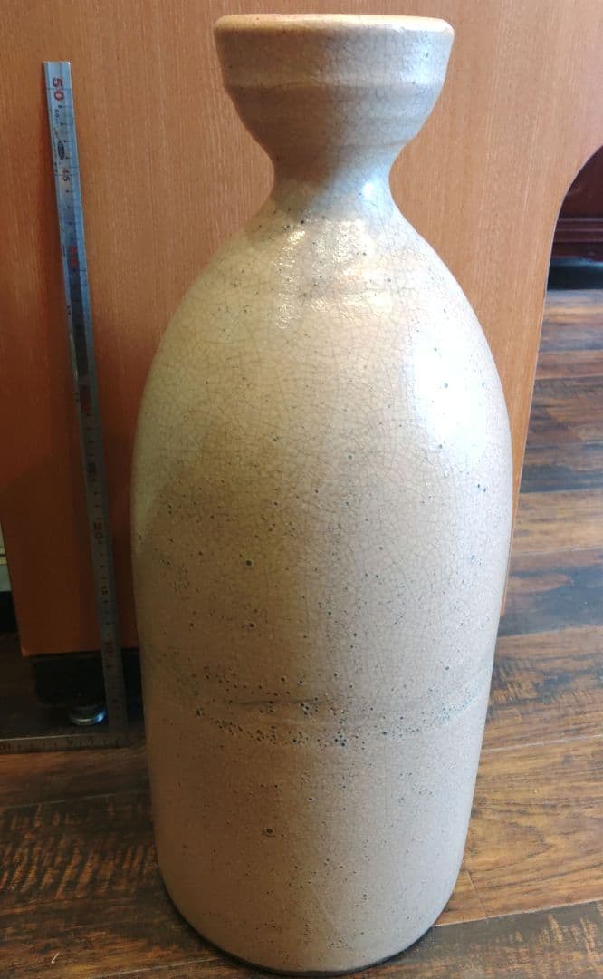 大津絵　徳利　鬼の寒念仏　超特大　高さ約52cm 　陶器製　酒器