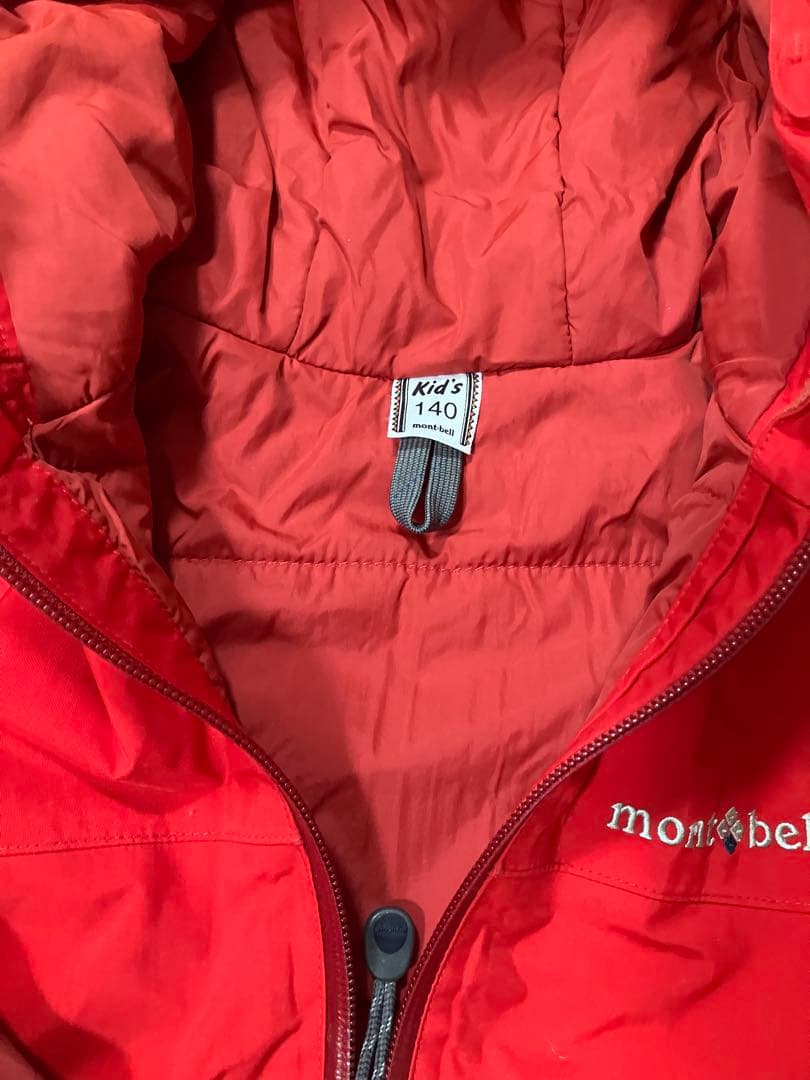 モンベル 140サイズ スノーウェア 赤 人気カラー