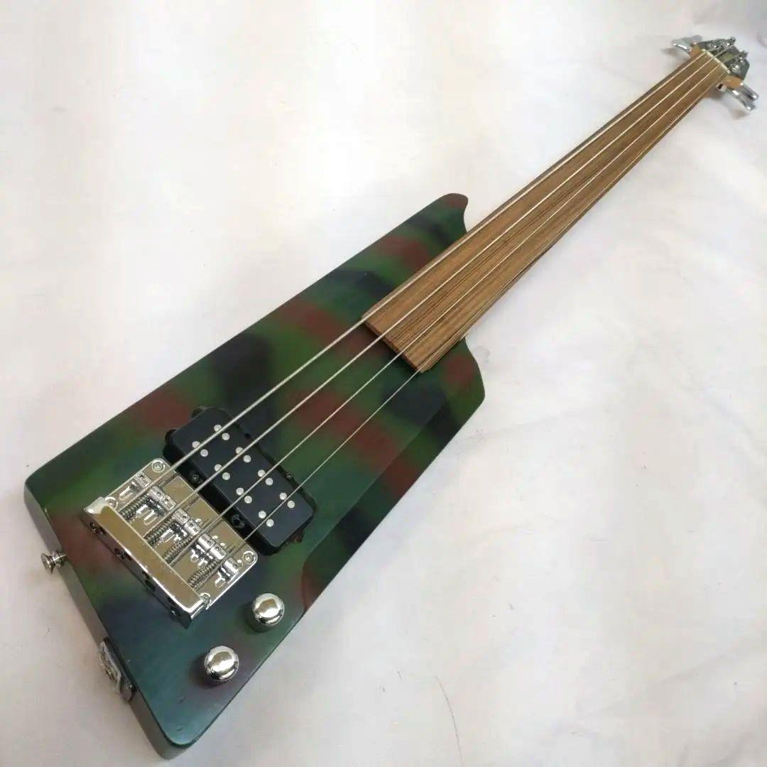 vintage フレットレス エレキベース　迷彩