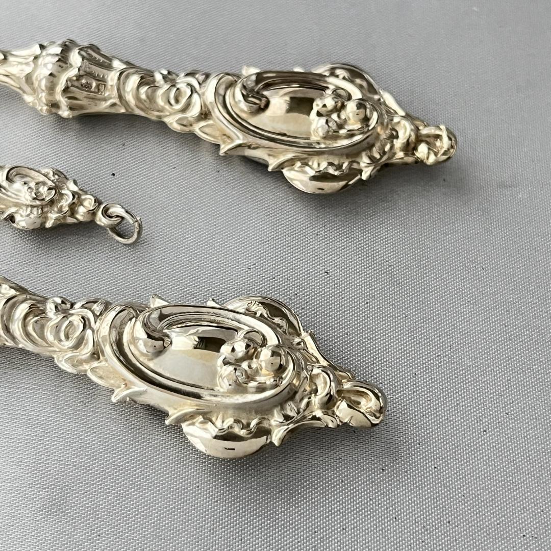 【英国】【純銀ハンドル】 靴べら / ボタンフック 1910年 専用ケース