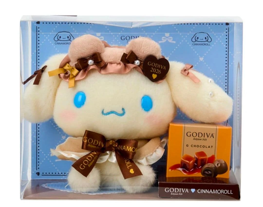 【新品】GODIVA シナモロール 2026 限定 ぬいぐるみ＆チョコ セット