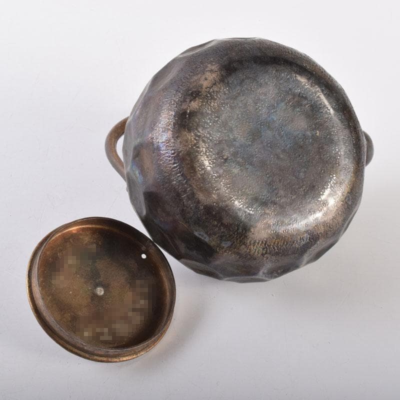 煎茶道具　いぶし銀　槌目　銀瓶　湯沸　急須　重さ約262g　C　8043