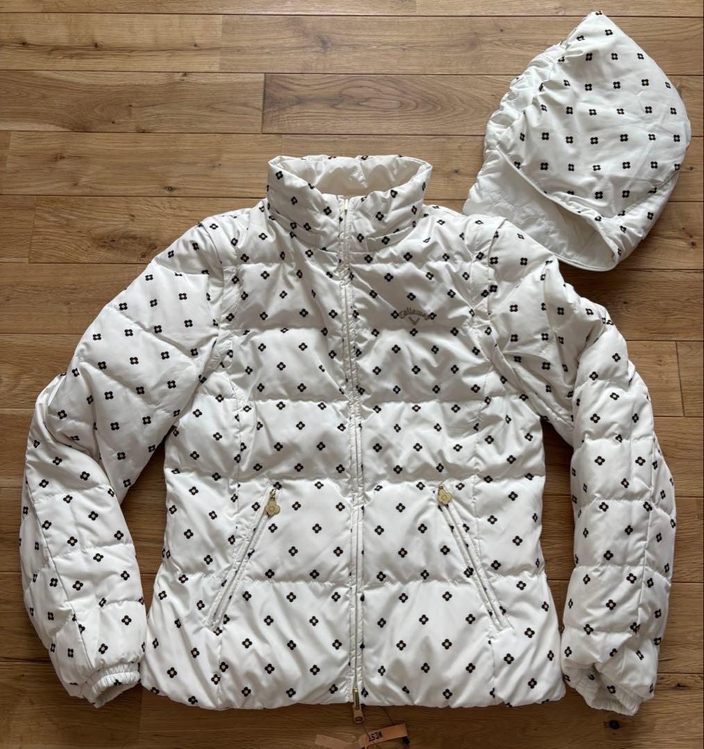 キャロウェイ リバーシブルダウンジャケット　裏花柄 6WAY 袖着脱可 Sサイズ
