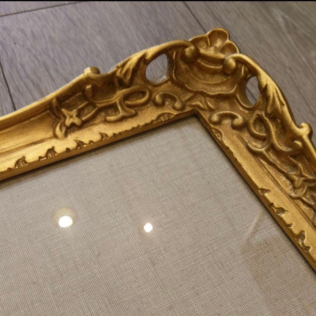 子犬　Marc Chagall 抽象画 金色フレーム