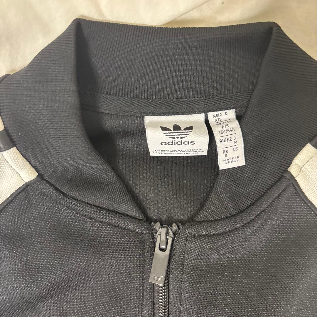 adidas ジャージジャケット ブラック/ホワイト ASIA S