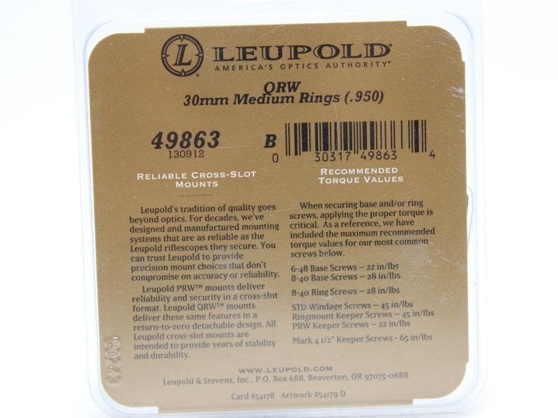 Leupold■QRW 30mm MEDIUM■リューポルド リングマウント