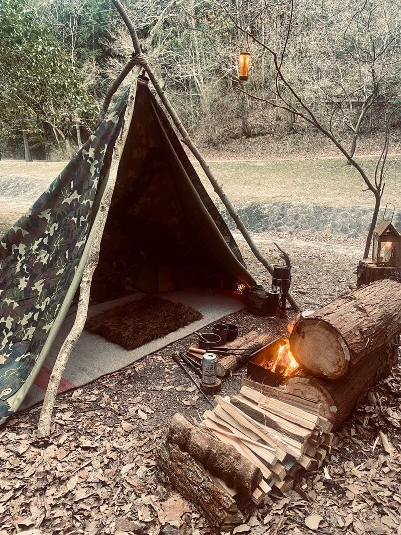 デッド ルーマニア軍幕 希少 リーフカモ デットストック M47 1枚