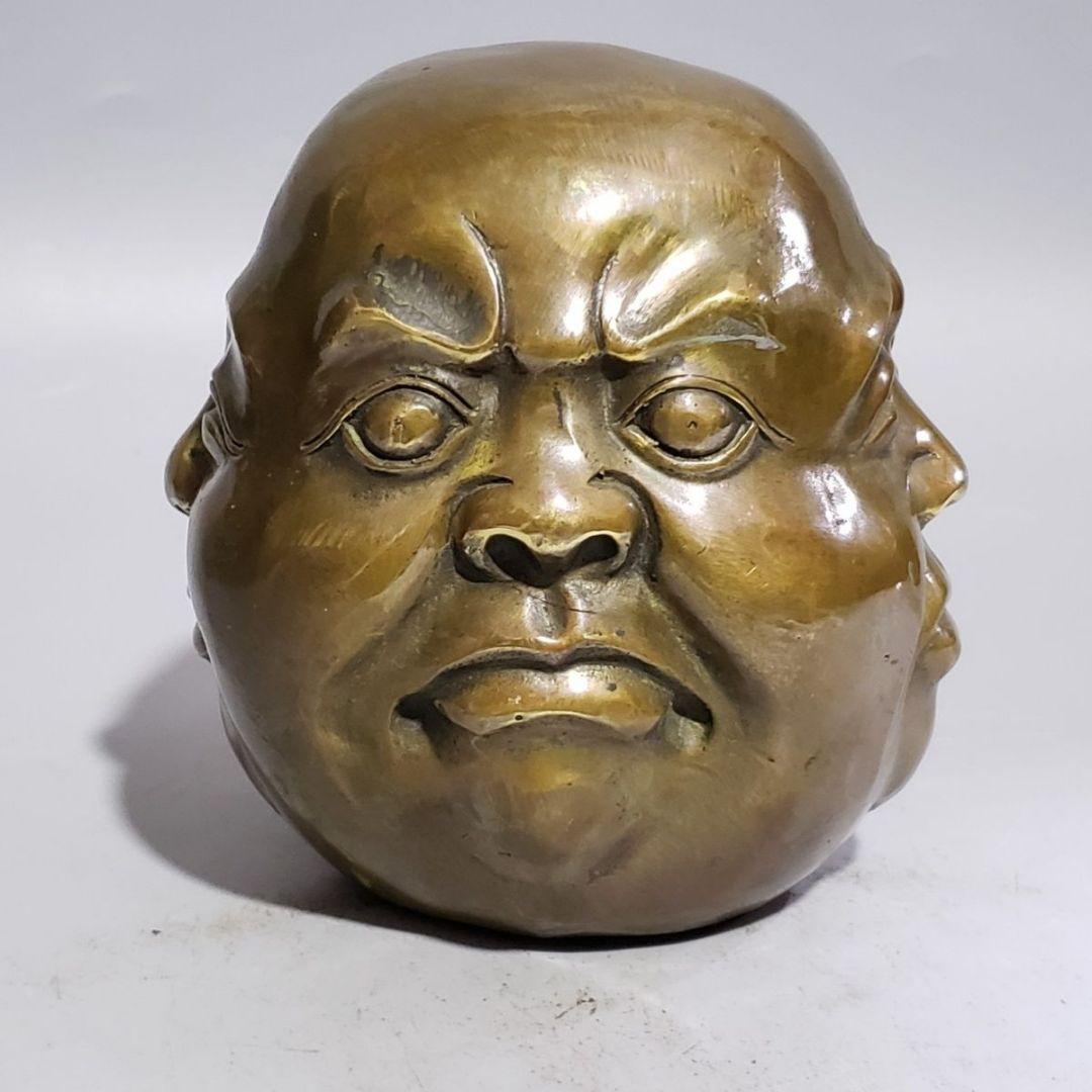 仏教美術 四面仏 人生四相喜怒哀楽 銅製品 書道具 文房具 装飾品 工芸品 置物