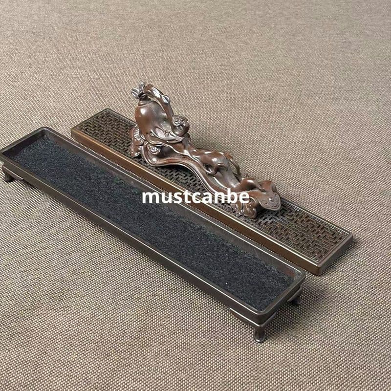 銅製 臥香盒 薫香炉 線香盒 茶道具 香道具 装飾品 工芸品 置物