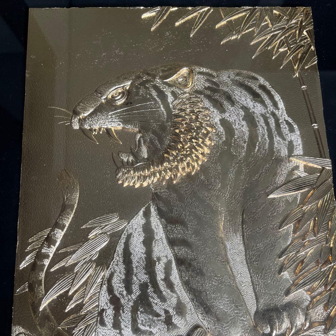 純金　鍍金　額縁　年代物　骨董品　虎　希少　虎年　タイガース