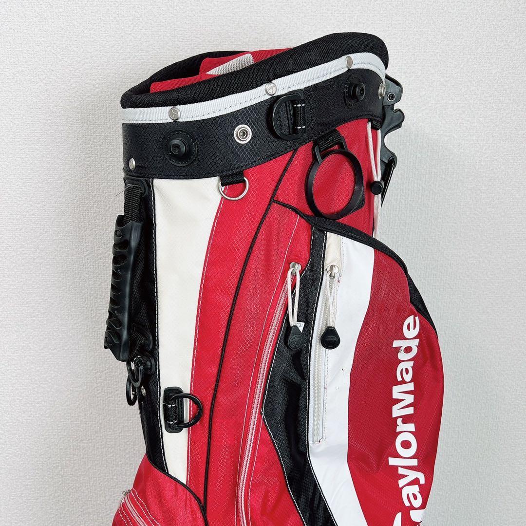 テーラーメイド ゴルフ スタンド キャディバッグ 軽量 5分割 9型相当赤白 黒