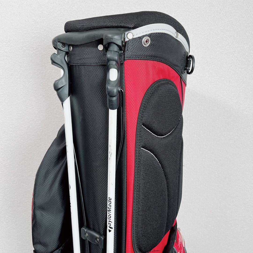 テーラーメイド ゴルフ スタンド キャディバッグ 軽量 5分割 9型相当赤白 黒