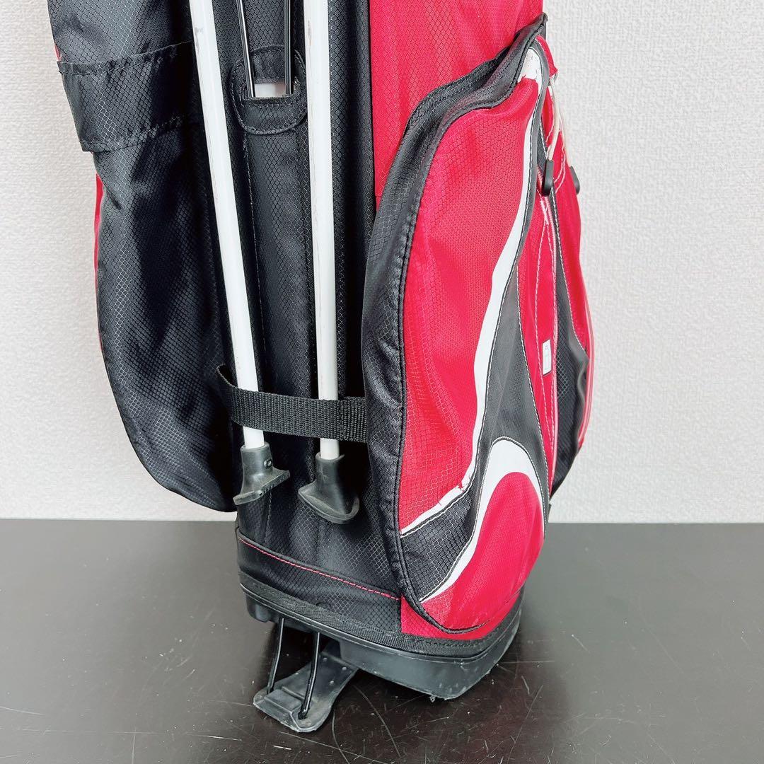 テーラーメイド ゴルフ スタンド キャディバッグ 軽量 5分割 9型相当赤白 黒