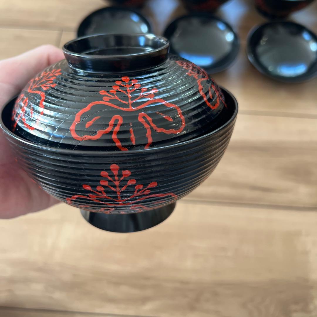 漆器 椀と平皿 10個セット