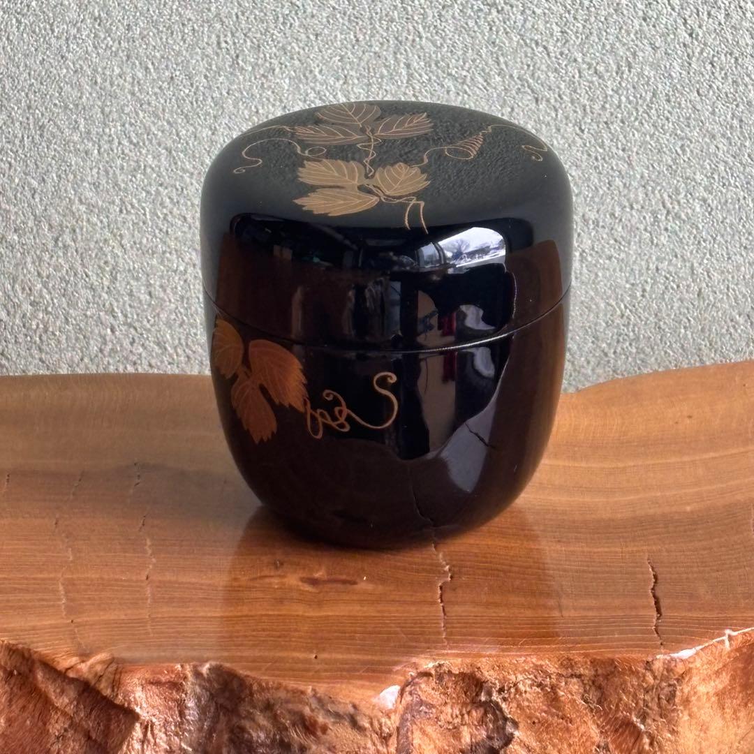 蔦蒔絵 中棗 漆嶺作 蒔絵師 茶道具 共箱