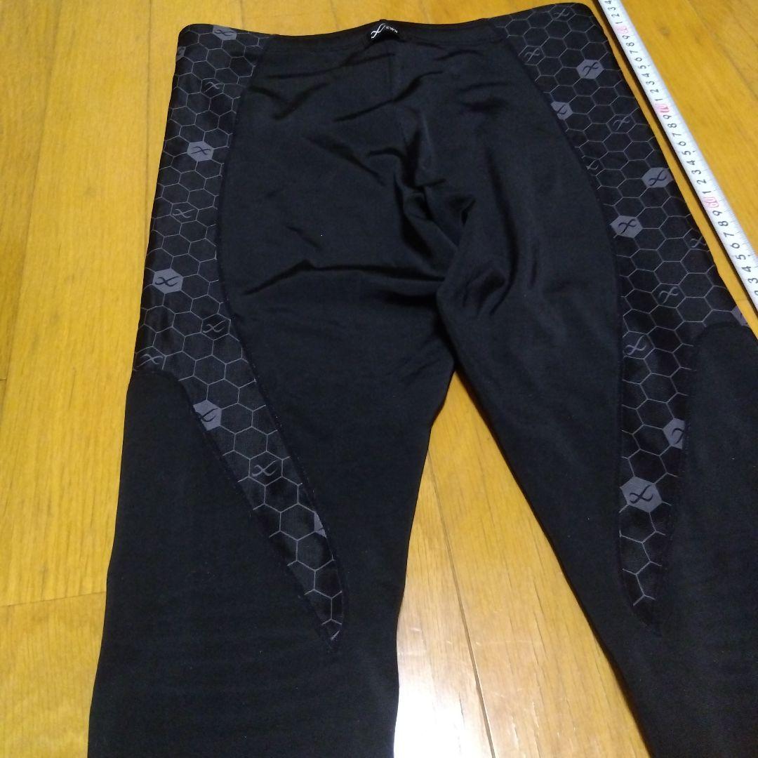 CW-X ブラック トレーニングタイツ M ハニカム柄