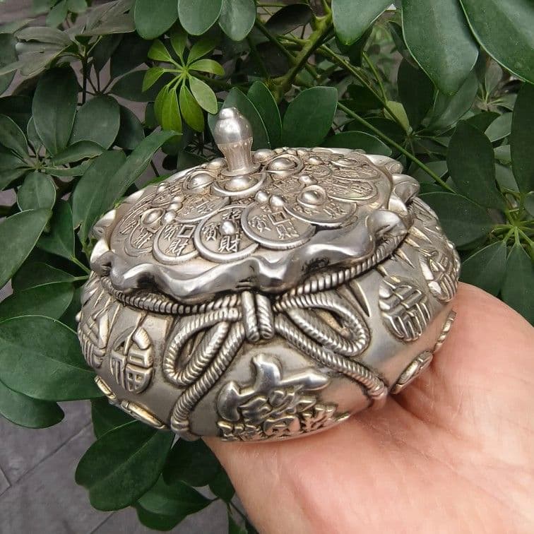 銅 細工 金銀満倉銭袋貯蔵タンク 工芸品 美術品 置物