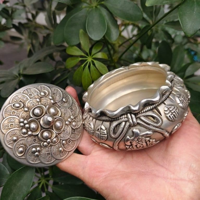 銅 細工 金銀満倉銭袋貯蔵タンク 工芸品 美術品 置物