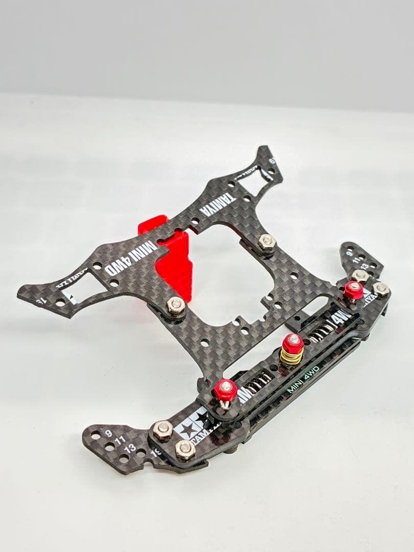 ミニ四駆　CNCフライス加工　一軸スライドダンパー　純正カーボン　提灯連動