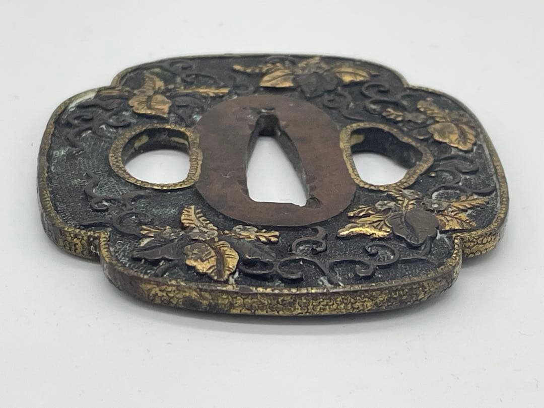 時代武具 鍔 金彩 刀装具 武具 骨董 古美術