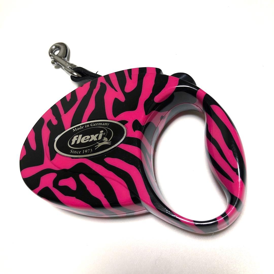 希少 flexi フレキシリード 3mリード ゼブラ柄 犬 ペット ピンク S