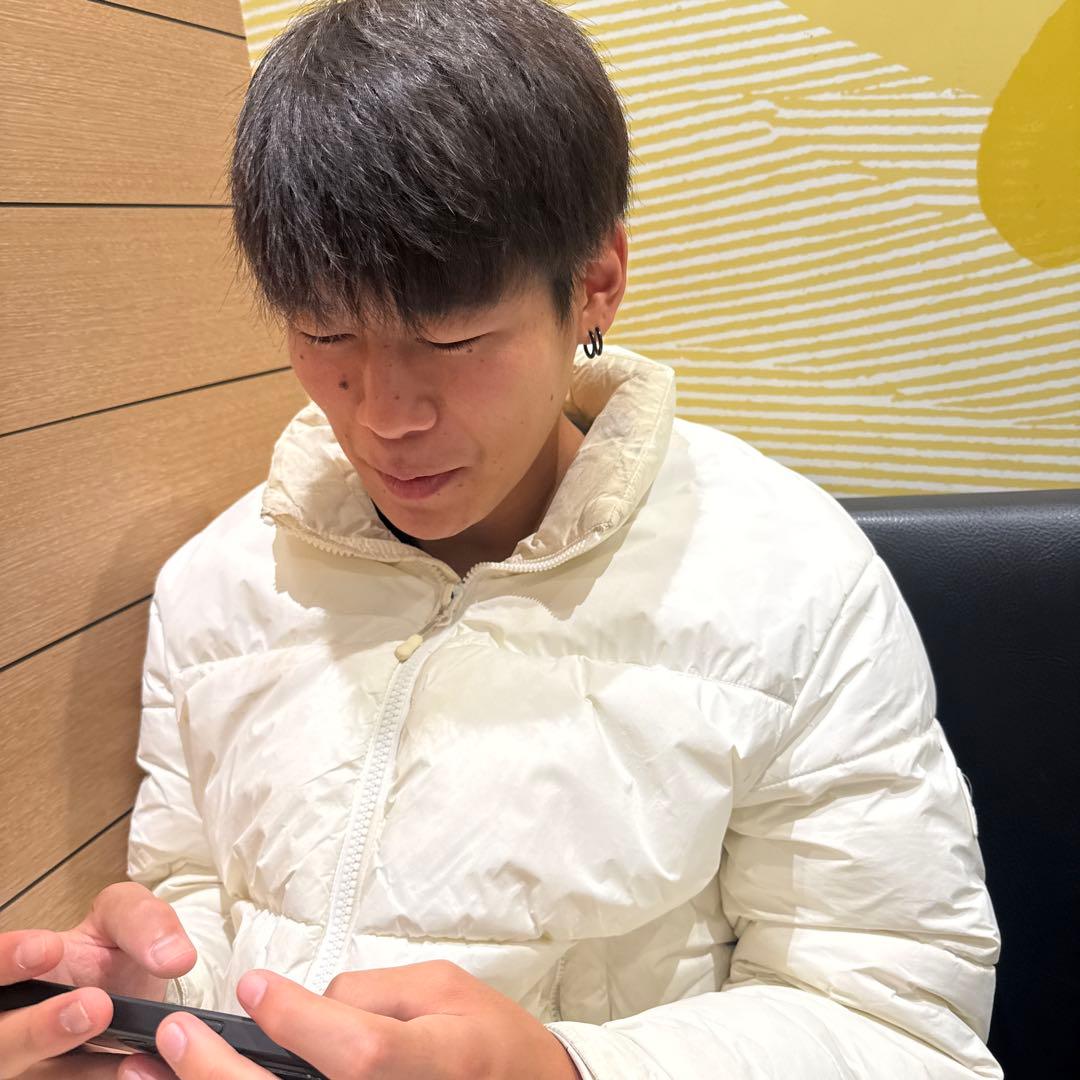 ホワイト フード付き ダウンジャケット M