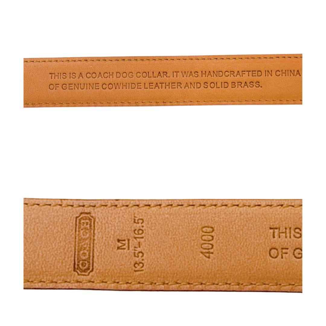 コーチ ドッグカラー レザー ハート型チャーム 犬用首輪 Mサイズ レッド系