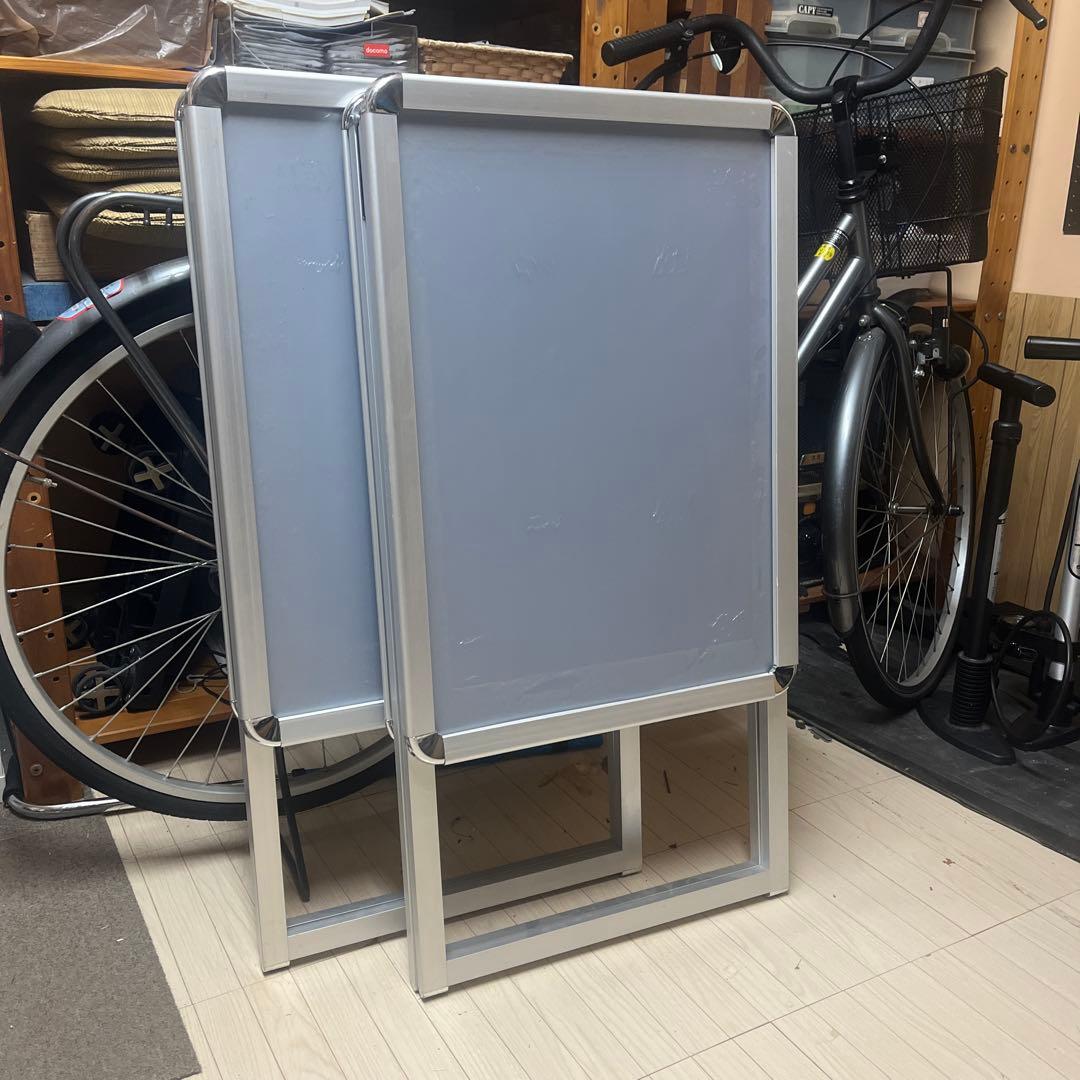 A型看板 アルミ製 グレー　A2サイズ　2個セット